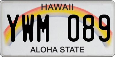 HI license plate YWM089