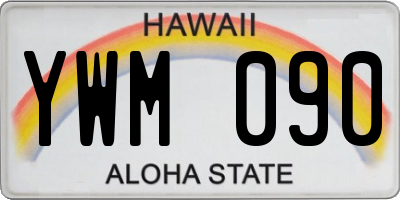 HI license plate YWM090