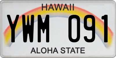 HI license plate YWM091