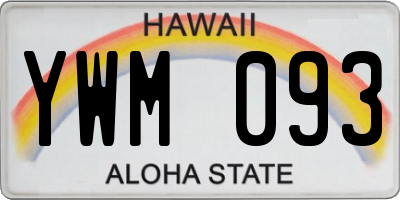 HI license plate YWM093