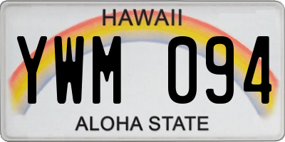 HI license plate YWM094