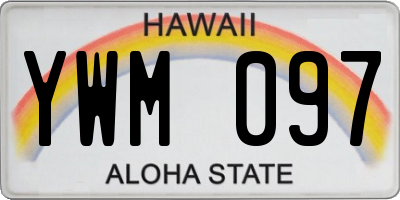 HI license plate YWM097