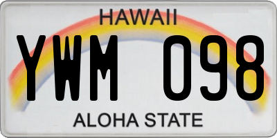 HI license plate YWM098