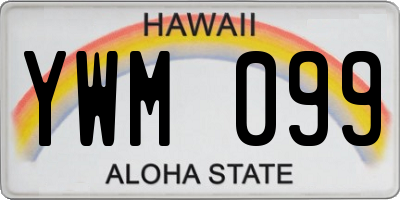 HI license plate YWM099