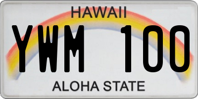 HI license plate YWM100