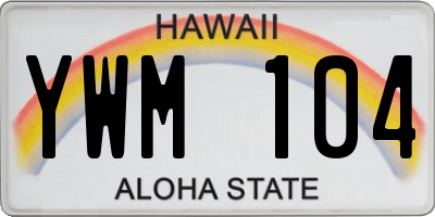 HI license plate YWM104