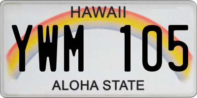 HI license plate YWM105