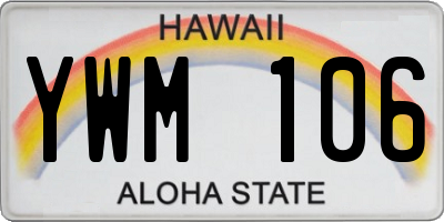 HI license plate YWM106