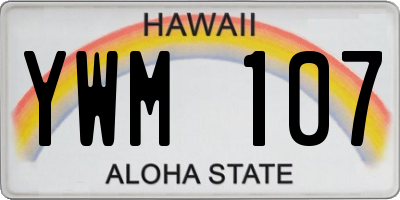 HI license plate YWM107