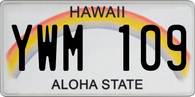 HI license plate YWM109