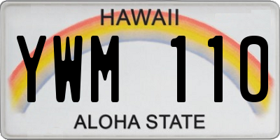HI license plate YWM110