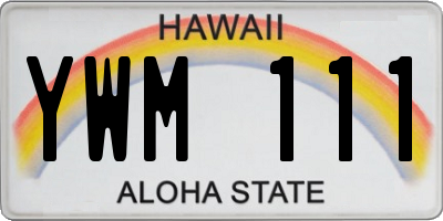 HI license plate YWM111