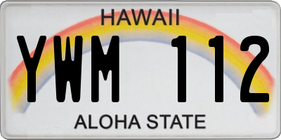 HI license plate YWM112