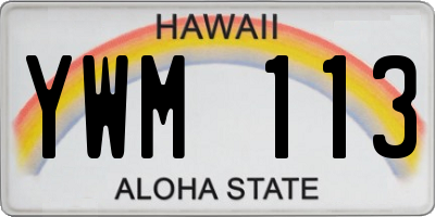 HI license plate YWM113