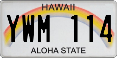 HI license plate YWM114