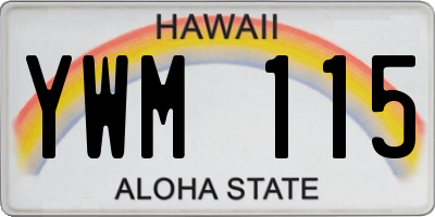 HI license plate YWM115