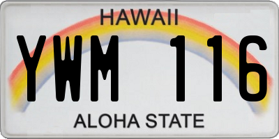 HI license plate YWM116