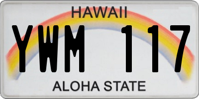 HI license plate YWM117