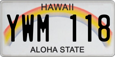 HI license plate YWM118