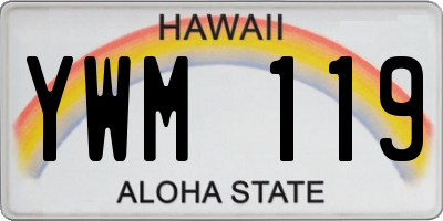 HI license plate YWM119