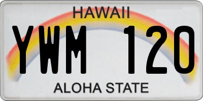 HI license plate YWM120