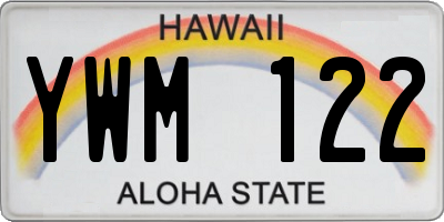 HI license plate YWM122