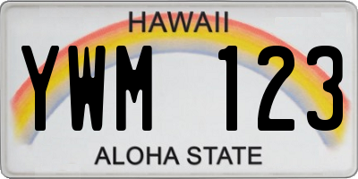 HI license plate YWM123