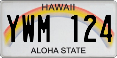 HI license plate YWM124