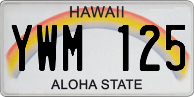 HI license plate YWM125