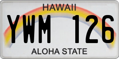 HI license plate YWM126