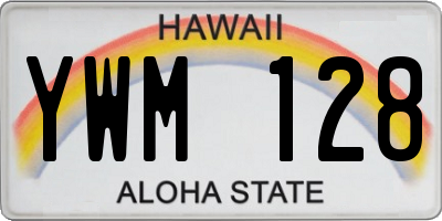 HI license plate YWM128