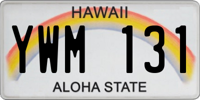 HI license plate YWM131