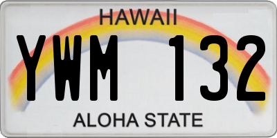 HI license plate YWM132