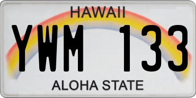 HI license plate YWM133