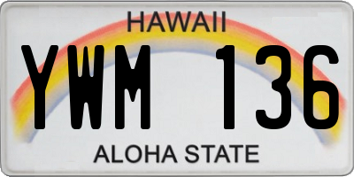 HI license plate YWM136