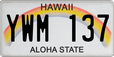 HI license plate YWM137