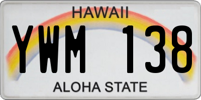 HI license plate YWM138
