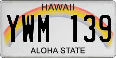 HI license plate YWM139