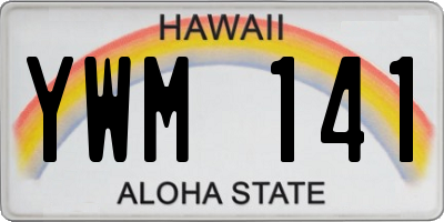 HI license plate YWM141