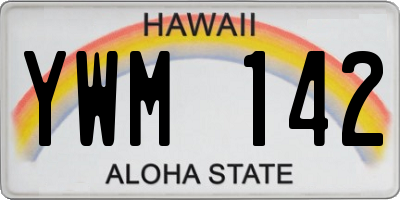 HI license plate YWM142