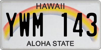HI license plate YWM143
