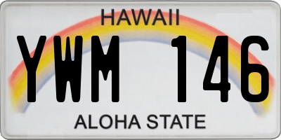 HI license plate YWM146