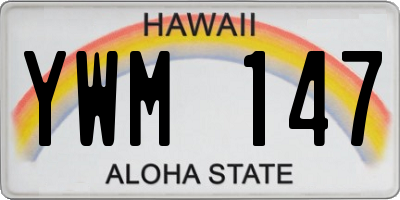HI license plate YWM147