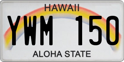 HI license plate YWM150
