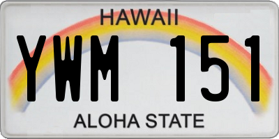 HI license plate YWM151