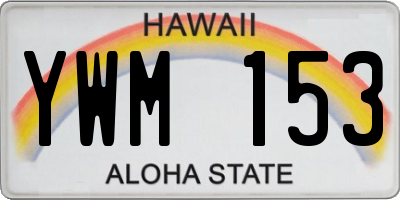 HI license plate YWM153