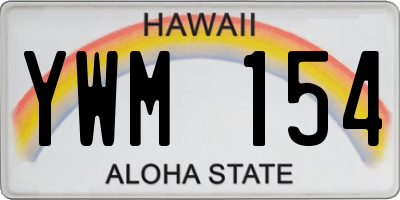 HI license plate YWM154