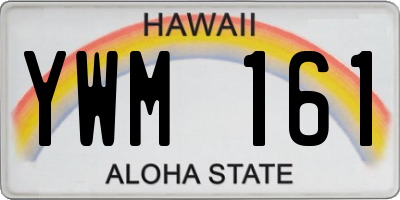 HI license plate YWM161