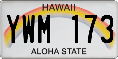 HI license plate YWM173