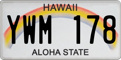 HI license plate YWM178
